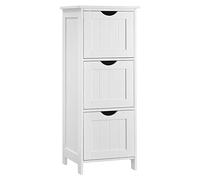 VASAGLE BBC50WT Meuble de Salle de Bains, de Rangement, Armoire sur Pied, avec 3 tiroirs, 30 x 32 x 81 cm, pour Salon, Salle à Manger et Cuisine, Style Moderne, Blanc Mat