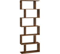 VASAGLE Bibliothèque à 6 étages, rangement, séparation de pièce, pour salon, chambre, bureau, style moderne, marron rustique