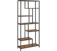 VASAGLE Bibliothèque à 6 niveaux Étagère d'exposition géométrique Étagère de stockage verticale 30 x 80 x 180 cm pour bureau, salon, chambre à coucher