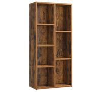 VASAGLE Bibliothèque à 7 compartiments, 50 x 24 x 106 cm (L x L x H ), Style vintage, Marron rustique LBC27BX