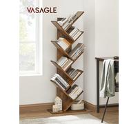 VASAGLE Bibliothèque Arbre, Bibliothèque sur Pied à 8 Niveaux, Étagère d’Angle Gain de Place, avec Étagères, pour Chambre, Salon, Bureau Marron Rustique