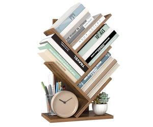 VASAGLE Bibliothèque Arbre, sur Pied à 5 Niveaux, Étagère d'angle