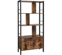 VASAGLE Bibliothèque, bibliothèque avec 4 compartiments ouverts, étagère sur pied, meuble de salon spacieux, cuisine, bureau, cadre en acier, design industriel