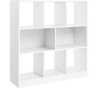 VASAGLE Bibliothèque cubique avec compartiments ouverts pour salon, bureau, chambre d'enfant, bureau, séparation de pièce, 97,5 x 30 x 100 cm, blanc