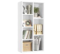 VASAGLE Bibliothèque en Bois, Étagère de Rangement, 50 x 24 x 106 cm | Meuble de Rangement Cube à 7 Compartiments, 1 Pièce, pour Salon Bureau, Blanc nuage, Collection CUSTOS LBC27WT