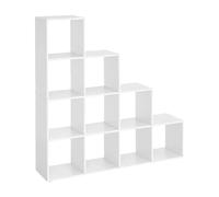 VASAGLE Bibliothèque escalier en bois avec 10 compartiments