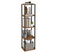 VASAGLE Bibliothèque, Étagère à 5 Niveaux, Assemblage Ultra-Rapide sans Outils, Étagère de Rangement, 23,8 x 38 x 139 cm, pour Salon, Chambre, Cuisine, Marron Rustique et Noir d’Encre LLS135K01