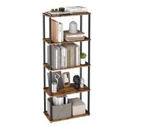 VASAGLE Bibliothèque, Étagère à 5 Niveaux, Assemblage Ultra-Rapide sans Outils, Étagère de Rangement, 23,8 x 60 x 139 cm, pour Salon, Chambre, Cuisine, Marron Rustique et Noir d’Encre LLS165K01