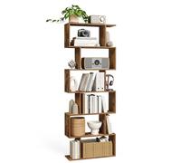 Bibliothèque Contemporain, Étagère À 6niveaux, Meuble De Rangement, Cloison Séparateur, Brun Rustique Brun