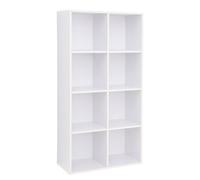 VASAGLE Bibliothèque, Étagère, Meuble de Rangement avec 8 Compartiments, Étagère sur Pied, Bibliothèque Cubique, pour Salon, Bureau, Salle à Manger, Blanc Nuage LBC24WT