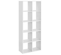 VASAGLE Bibliothèque, Étagère de Rangement 10 Compartiments, Meuble, Cube, pour Salon, Bureau, Chambre, Séparateur de Pièce, Style Scandinave, Blanc LBC168T14