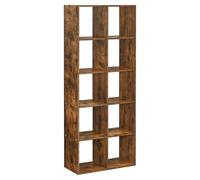 VASAGLE Bibliothèque, Étagère de Rangement 10 Compartiments, Meuble, Cube, pour Salon, Bureau, Chambre, Séparateur de Pièce, Style Industriel, Marron Rustique LBC168K01