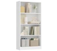 VASAGLE Bibliothèque, Étagère de Rangement 4 Niveaux, Meuble, Cube, pour Salon, Bureau, Chambre, Style Scandinave, 24 x 60 x 121,5 cm, Blanc LBC107T14