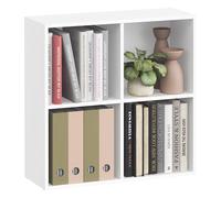 VASAGLE Bibliothèque, Étagère, Meuble de Rangement avec 4 Compartiments, Étagère sur Pied, Bibliothèque Cubique, pour Salon, Bureau, Salle à Manger, Blanc Nuage LBC476W01