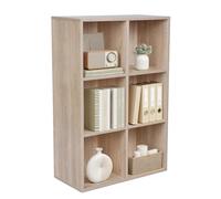 VASAGLE Bibliothèque, Étagère, Meuble de Rangement avec 6 Compartiments, Étagère sur Pied, Bibliothèque Cubique, pour Salon, Bureau, Salle à Manger, Couleur Chêne LBC203H