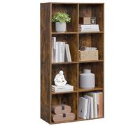 VASAGLE Bibliothèque, Étagère, Meuble de Rangement avec 8 Compartiments, Étagère sur Pied, Bibliothèque Cubique, pour Salon, Bureau, Salle à Manger, Marron Rustique LBC024T01