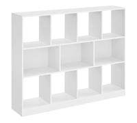 VASAGLE Bibliothèque, Étagère Rangement, avec 8 Casiers Ouvers et 3 Compartiments, 126 x 30 x 100 cm LBC054T14
