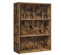 VASAGLE Bibliothèque, Étagère sur 3 Niveaux, Meuble de Rangement Ouvert, Étagère, 24 x 60 x 81,2 cm, pour Salon, Bureau, Salle à Manger, Marron Rustique LBC163X01