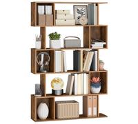 VASAGLE Bibliothèque, Étagère sur 5 Niveaux, 24 x 90 x 159 cm, Meuble de Rangement, avec Compartiments Ouverts, pour Salon, Chambre, Bureau, Marron Rustique LBC416K01