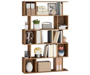 VASAGLE Bibliothèque, Étagère sur 5 Niveaux, 24 x 90 x 159 cm, Meuble de Rangement, avec Compartiments Ouverts, pour Salon, Chambre, Bureau, Marron Rustique LBC416K01