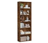 VASAGLE Bibliothèque, Étagère sur 6 Niveaux, Meuble de Rangement Ouvert, Étagère, 24 x 60 x 178,5 cm, pour Salon, Bureau, Salle à Manger, Marron Rustique LBC169K01