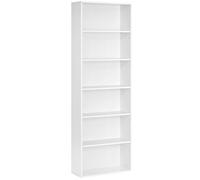 VASAGLE Bibliothèque, Étagère sur 6 Niveaux, Meuble de Rangement Ouvert, Étagère, 24 x 60 x 178,5 cm, pour Salon, Bureau, Salle à Manger, Blanc Nuage LBC169T14