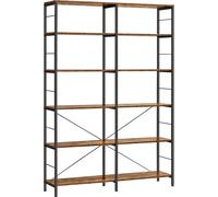 VASAGLE Bibliothèque, étagère sur pied à 6 niveaux, 30 x 120 x 172,5 cm, design industriel, pour salon, bureau, balcon, cuisine