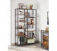 VASAGLE Bibliothèque, Meuble de Rangement 5 Niveaux, 100 x 30 x 170 cm, Marron Rustique et Noir LLS155B01