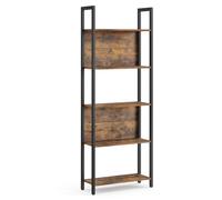 VASAGLE Bibliothèque sur 5 Niveaux, Étagère de Rangement pour Cuisine, pour Bureau, Salon, 24 x 62 x 165 cm, Marron Rustique et