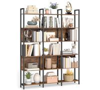 VASAGLE Bibliothèque sur 6 Niveaux, Étagère de Rangement pour Cuisine, pour Bureau, Salon, Chambre, 24 x 128 x 187,1 cm, Style Industriel, Marron Rustique et Noir d'encre LLS151K01