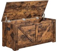 VASAGLE Boîte de rangement, Banc de rangement, Banc pour chaussures, Remise, 100 x 40 x 46 cm, pour entrée, chambre, salon, Brun rustique