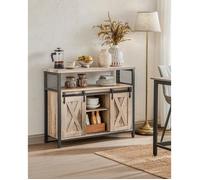 VASAGLE Buffet Cuisine, Commode, avec 2 Portes Coulissantes, 33 x 100 x 80 cm, Étagères Réglables, Marron Camel et Noir