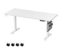 VASAGLE Bureau Assis-Debout, Bureau Électrique Réglable en Hauteur, 70 x 160 x (72-120) cm, Réglage en Continu, Fonction Mémoire 4 Hauteurs, Blanc Nuage LSD176W01V1