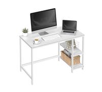 VASAGLE Bureau avec Rangement, Table d’Ordinateur, avec 2 Étagères Réversibles, Poste de Travail, pour Télétravail, Salon, Cadre en Acier, Style Moderne, Blanc Érable LWD047W44