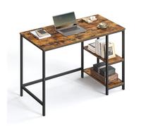 Bureau Avec Rangement Industriel, Marron Rustique + Noir