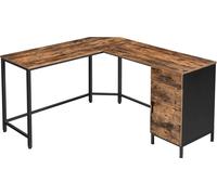 VASAGLE Bureau d'angle, bureau informatique en L, bureau avec armoire et tiroir, bureau de travail, gain de place, montage facile