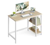 VASAGLE Bureau d'Ordinateur, 100 x 50 x 76 cm, Table Informatique, Style Moderne, pour Bureau à Domicile, Chambre à Coucher, Salon, Beige Naturel et Blanc Perle LWD046L01