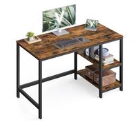 Bureau Informatique "Charly" - 120 X 60 X 75 Cm - Marron Rustique/Noir Noir