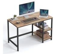 VASAGLE Bureau d'Ordinateur, 120 x 60 x 76 cm, Table Informatique, Style Moderne, pour Bureau à Domicile, Chambre à Coucher, Salon, Marron Camel et Noir d'encre LWD047K01