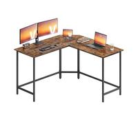 VASAGLE Bureau d'Ordinateur en Forme de L, 130 x 130 x 76 cm, Bureau d'angle, Gain de Place, pour Jeu, Marron Rustique et Noir d’Encre LWD124K01V1