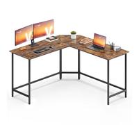 VASAGLE Bureau d'Ordinateur en Forme de L, 140 x 140 x 76 cm, Bureau d'angle, Gain de Place, pour Jeu, Marron Rustique et Noir d'encre LWD73XV1