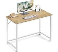 VASAGLE Bureau d'Ordinateur, Table, 100 x 50 x 76 cm, Cadre en Acier | pour Bureau, Chambre, Salon, Couleur Chêne Naturel et Blanc Perle, Collection BARNET LWD041W70