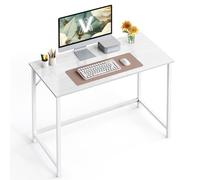 VASAGLE Bureau d'Ordinateur, Table, 50 x 100 x 76 cm, pour Bureau, Chambre, Salon, Cadre en Métal, Blanc Érable et Blanc Nuage LWD041W44