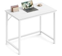 VASAGLE Bureau d'Ordinateur, Table, 50 x 80 x 76 cm, pour Bureau, Chambre, Salon, Cadre en Métal, Blanc Érable et Blanc Nuage LWD038W44