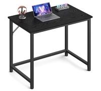 VASAGLE Bureau d'Ordinateur, Table, 50 x 80 x 76 cm, pour Bureau, Chambre, Salon, Cadre en Métal, Noir Boisé et Noir d'encre LWD038B56