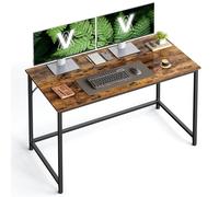 VASAGLE Bureau d'Ordinateur, Table, 60 x 120 x 76 cm, pour Bureau, Chambre, Salon, Cadre en Métal, Marron Rustique et Noir d'encre LWD039B01