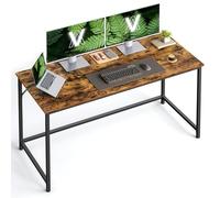 VASAGLE Bureau d'Ordinateur, Table, 60 x 135 x 76 cm, pour Bureau, Chambre, Salon, Cadre en Métal, Marron Rustique et Noir d'encre LWD043B01