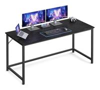 VASAGLE Bureau d'Ordinateur, Table, 60 x 135 x 76 cm, pour Bureau, Chambre, Salon, Cadre en Métal, Noir Boisé et Noir d'encre LWD043B56