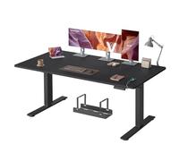 VASAGLE Bureau Électrique Réglable en Hauteur, 160 x 80 cm, avec Port USB-C, Support pour Multiprise, Rappel de Sédentarité, Fonction Mémoire 3 Hauteurs, Télétravail, Noir d'encre LSD146BZ02