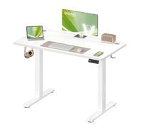 VASAGLE Bureau Électrique Réglable en Hauteur, Bureau Assis-Debout, Table, Rappel de Sédentarité, Fonction Mémoire 4 Hauteurs, Télétravail, 100 x 60 cm, Blanc Nuage LSD310WZ03